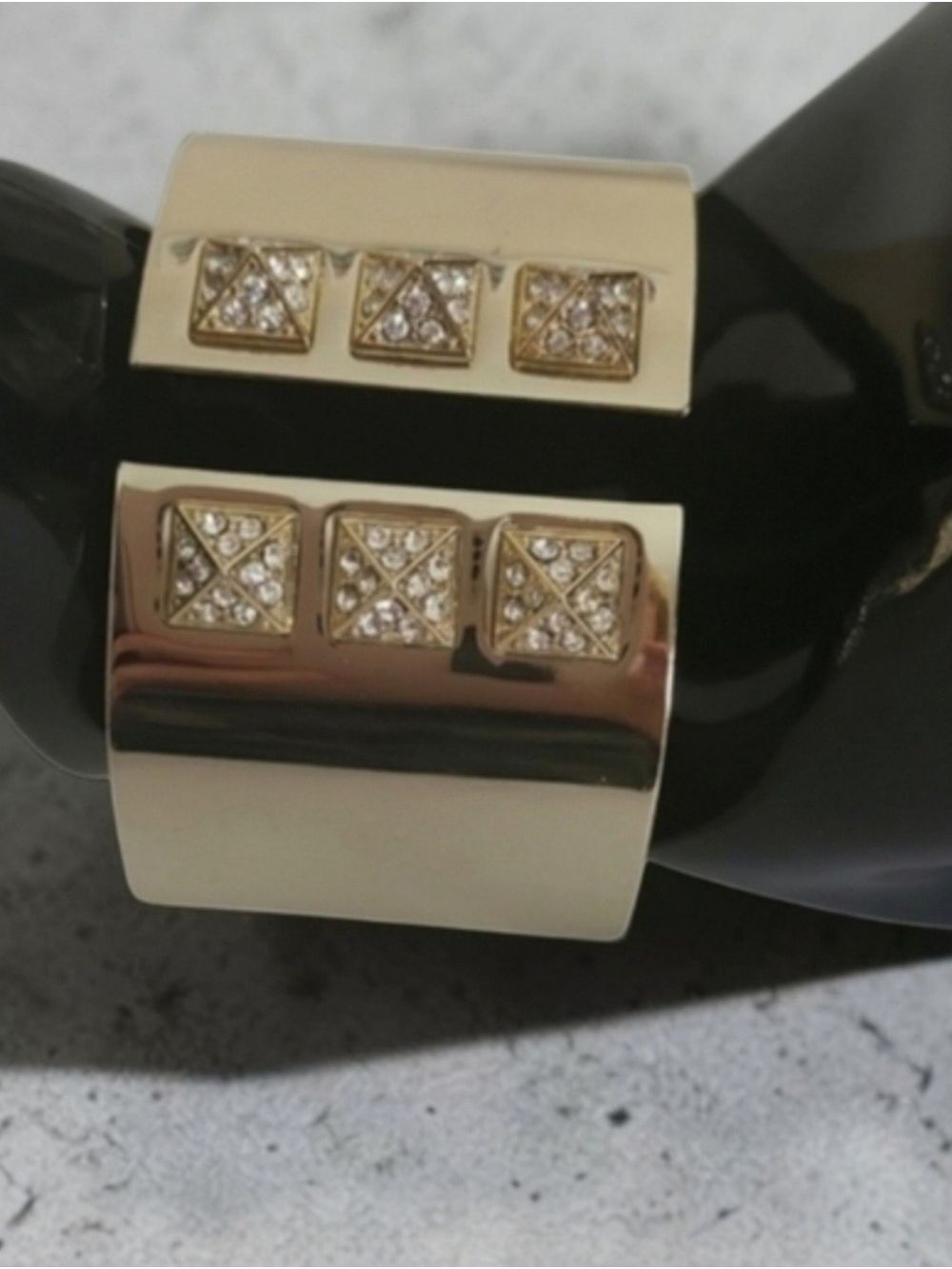 Victoria’s Secret “Scandalous” Goldtone Rhinestone Hinged Cuff Bracelet
